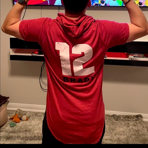 Fanatics Large Tom Brady 12 Superbowl 54 hoodie short sleeve tee Buccaneers - Picture 7 of 7